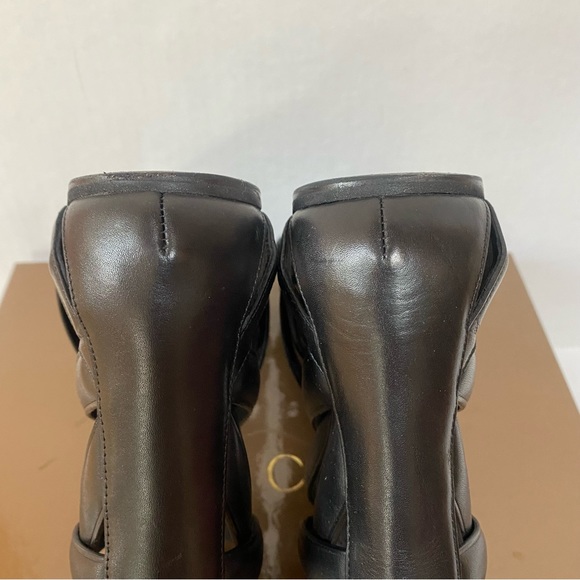 GUCCI WOMEN'S SANDALS GLADIATOR LEATHER ZIP-UPS (GGW2602) Lifford Nero 38.5 - Picture 9 of 13